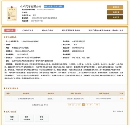 小米汽車注冊(cè)地揭曉 北京經(jīng)濟(jì)技術(shù)開發(fā)區(qū)